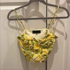 Zara Yellow Floral Crop Top